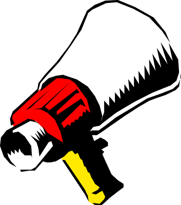 Vector Illustration of Megaphone or Bullhorn to Amplify Voice and Broadcast Message