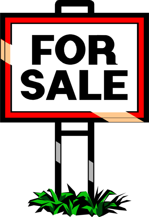 Vector Illustration of Residential Real Estate For Sale Sign