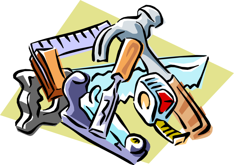 Vector Illustration of Carpentry and Woodworking Tools