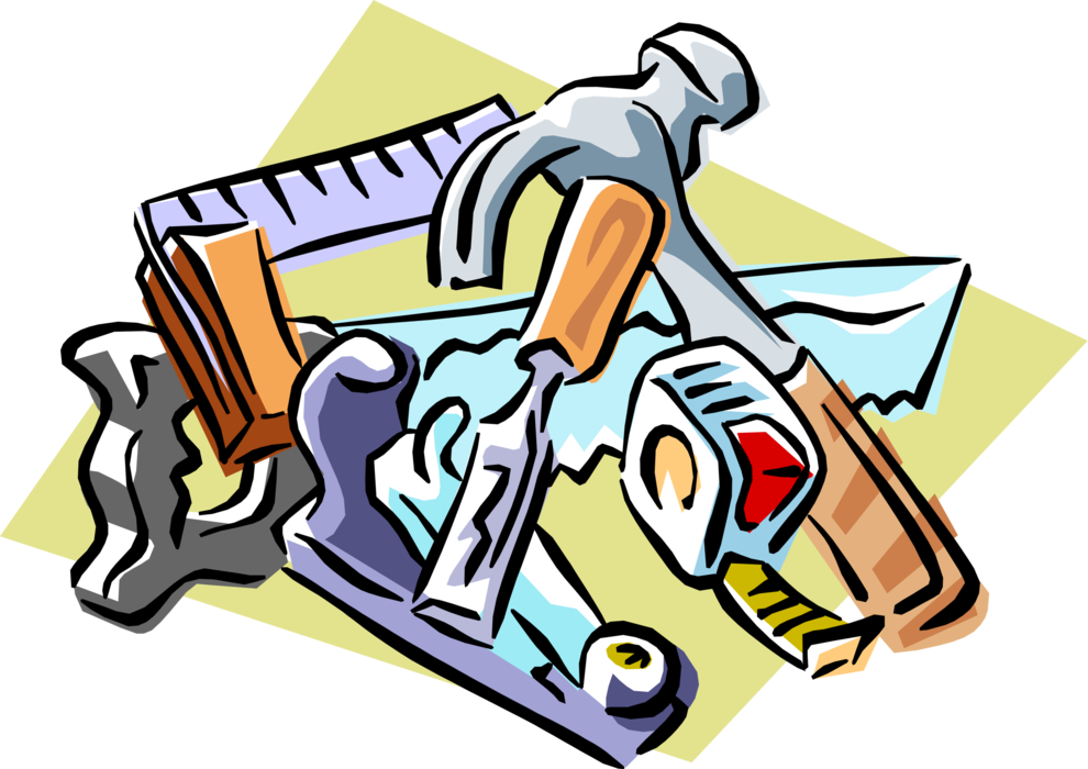 Carpentry woodwork industry carpenter with tools Vector Image