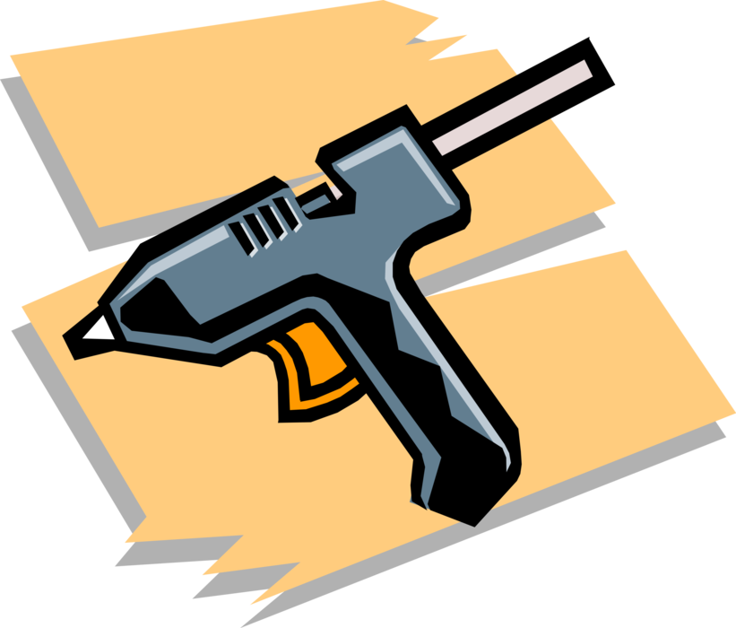 Vector Illustration of Electric Hot Adhesive Glue Gun