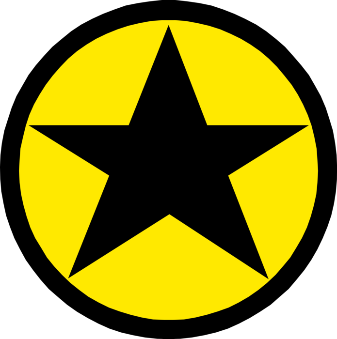 Vector Illustration of Star on Yellow Circle