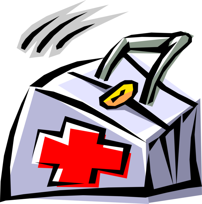Vector Illustration of Medical Emergency First Aid Kit