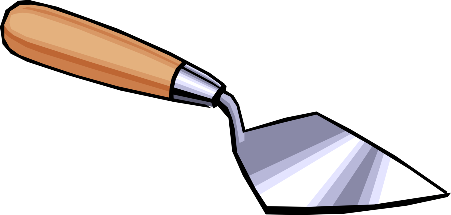 Vector Illustration of Trowel Hand Tool for Digging, Smoothing Material