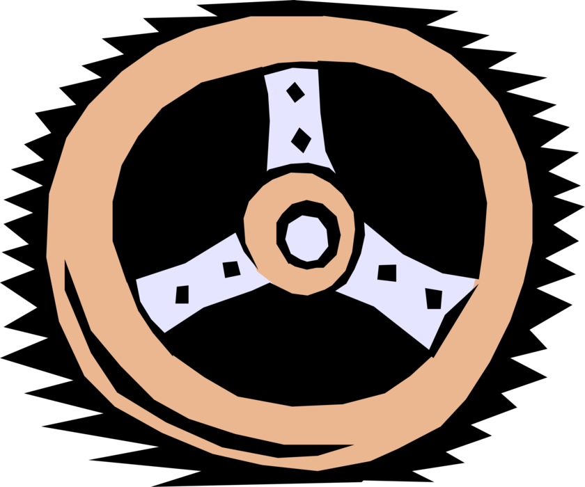Vector Illustration of Automobile Car Motor Vehicle Steering Wheel