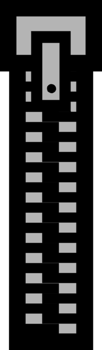 Vector Illustration of Zipper or Zip Fastener Uses Interlocking Teeth