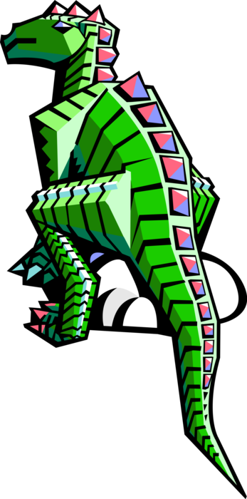 Vector Illustration of Prehistoric Dinosaur Dominated through Jurassic and Cretaceous Periods