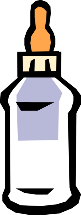 Vector Illustration of Newborn Infant Baby Bottle with Formula Milk