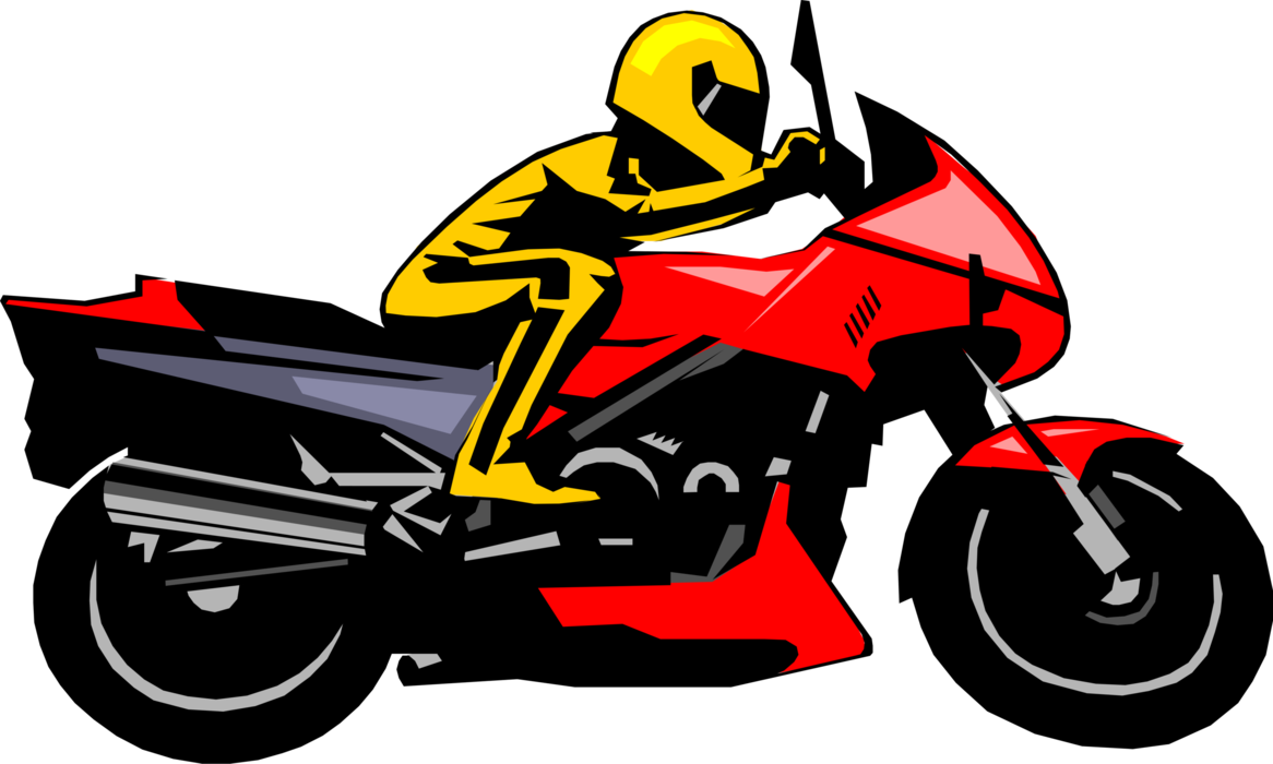 Vector Illustration of Motorcyclist in Motorcycle Bike Race