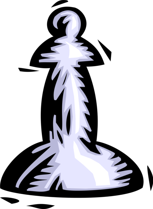 Vector Illustration of Pawn Weakest, Most Numerous Piece in Game of Chess 