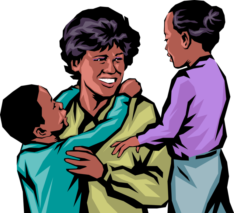Vector Illustration of African American Family Bonding
