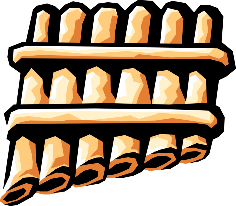 Vector Illustration of Panpipe Pan Flute Closed Tube Musical Instrument