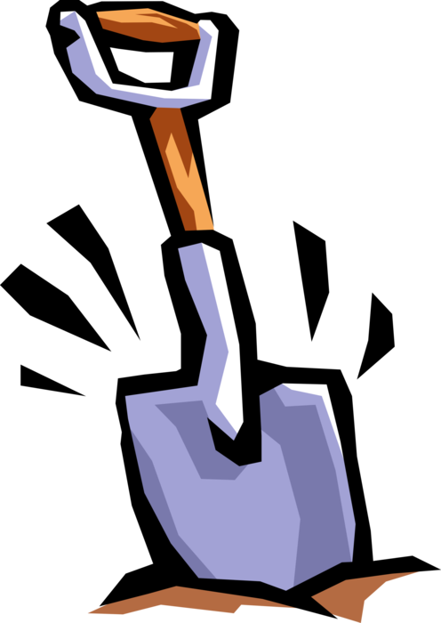 Vector Illustration of Shovel Tool for Digging and Lifting used in Construction, Gardening and Agriculture