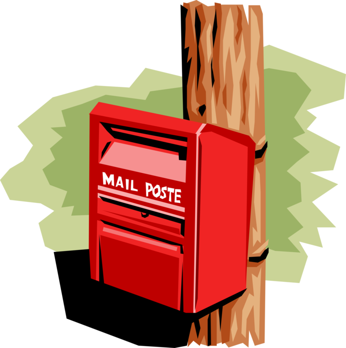 Vector Illustration of Letter Box or Mailbox Receptacle for Incoming Mail