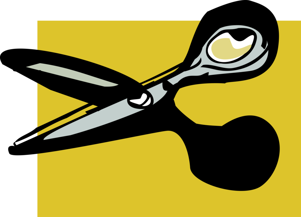 Vector Illustration of Scissors Hand-Operated Shearing Tools