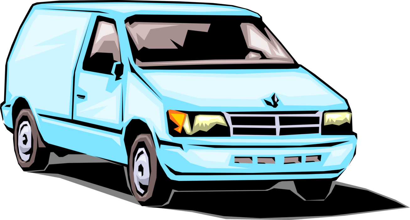 Vector Illustration of Commercial Transport Delivery Van Truck Vehicle