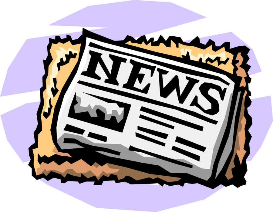 Vector Illustration of Newspaper Serial Publication Containing News, Articles, and Advertising