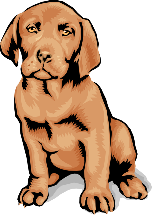 Vector Illustration of Cocker Spaniel Puppy Dog Sits