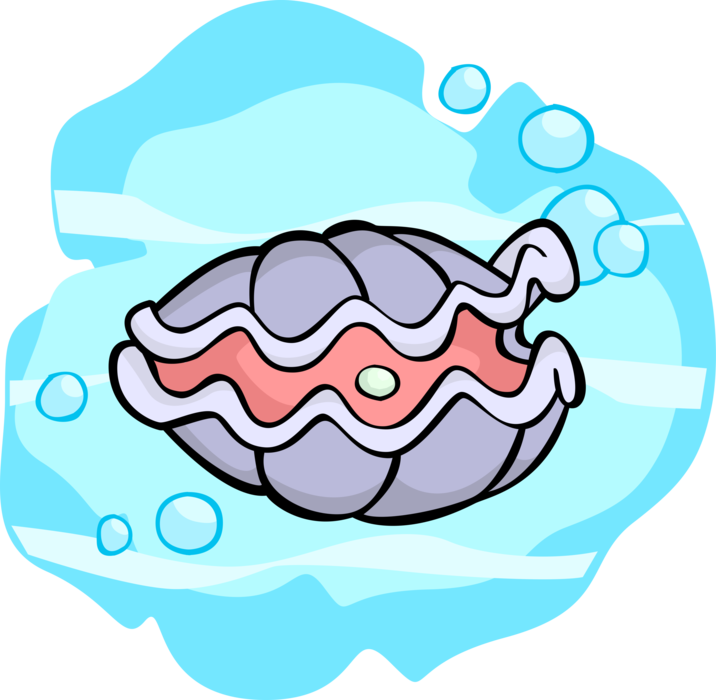 Vector Illustration of Marine Bivalve Mollusk Oyster