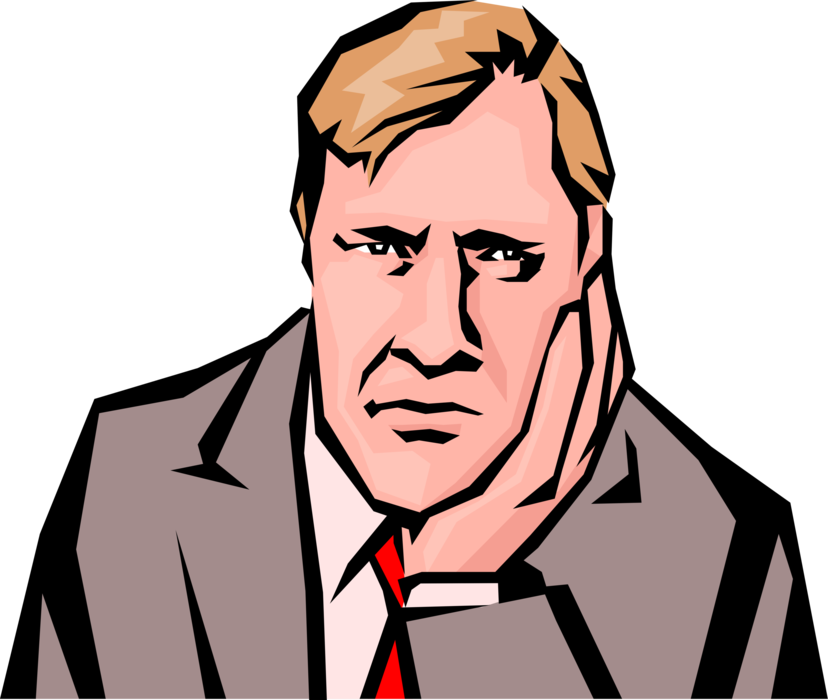 Vector Illustration of Disillusioned Businessman Lost the Sale
