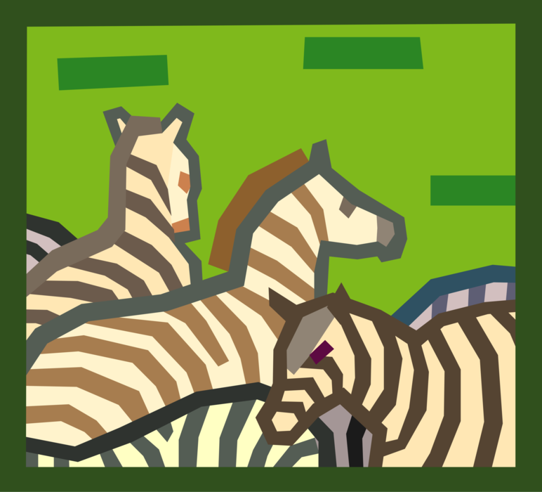 Vector Illustration of African Zebra Horse