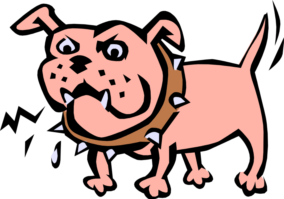 Vector Illustration of Junkyard Dog Shows His Mettle