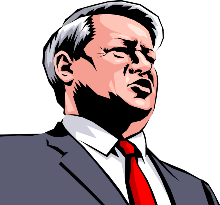 Vector Illustration of Boris Yeltsin Russian Federation First President Loved Politics and Vodka