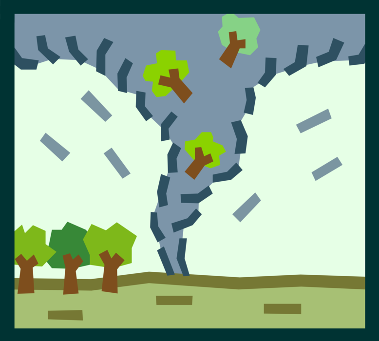 Vector Illustration of Category F5 Tornado Wreaking Havoc and Destruction