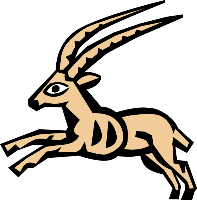 Vector Illustration of African Antelope Running