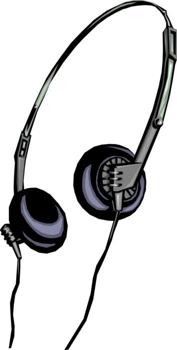 Vector Illustration of Audio Entertainment Headphones or Earphones
