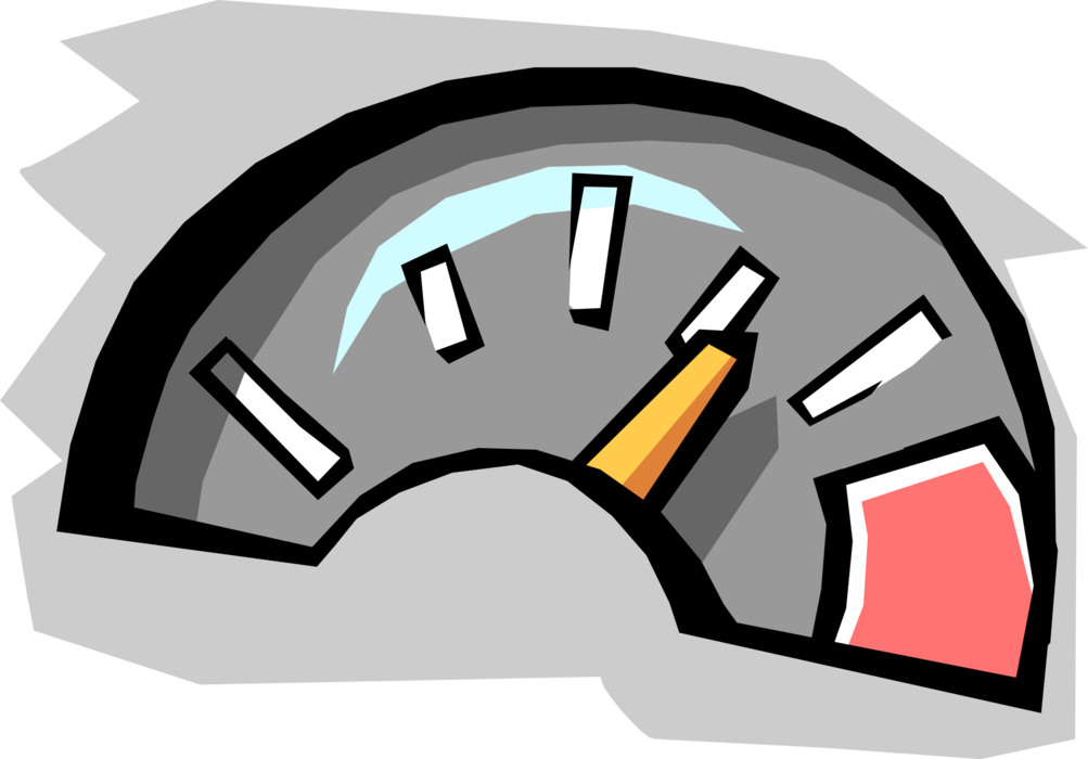 Vector Illustration of Automobile Car Motor Vehicle Gasoline or Petroleum Fuel Gauge