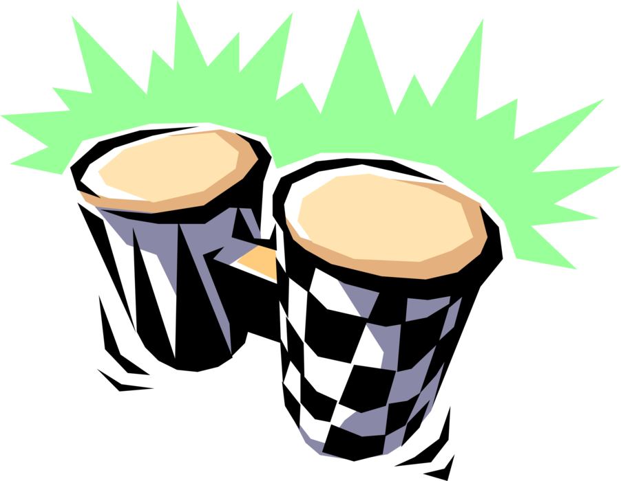Vector Illustration of Bongo Drums Percussion Instrument