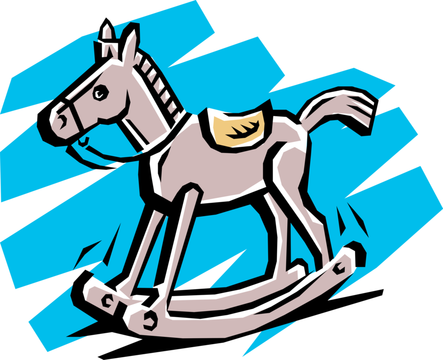 Vector Illustration of Rocking Horse Child's Toy