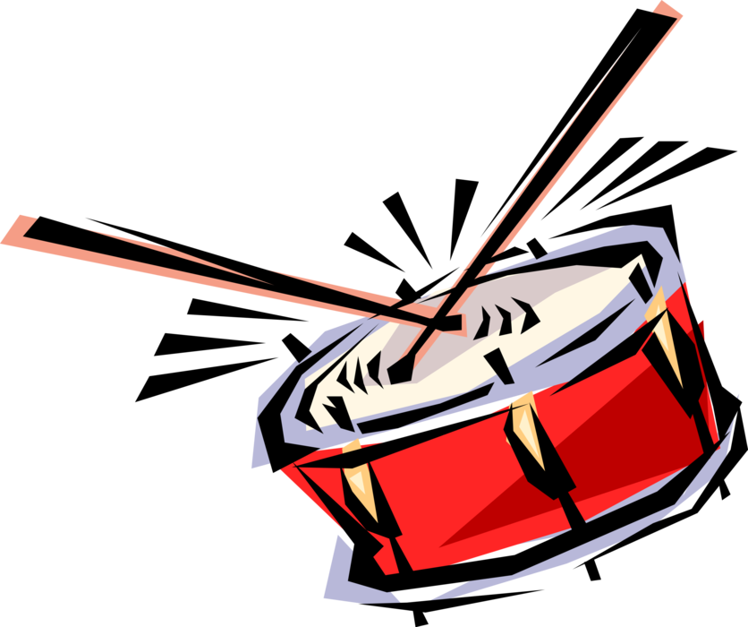 Vector Illustration of Military Marching Drum Percussion Instrument