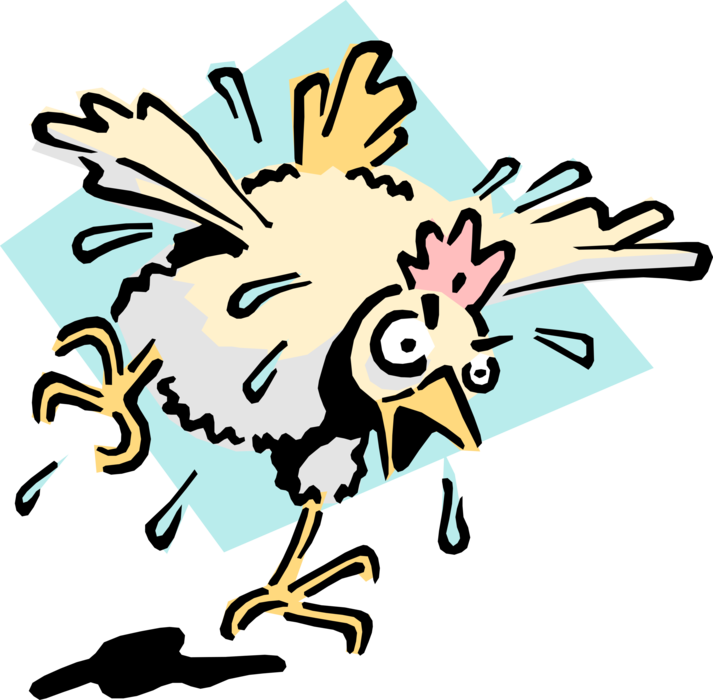 Vector Illustration of Mad As Wet Hen Idiom