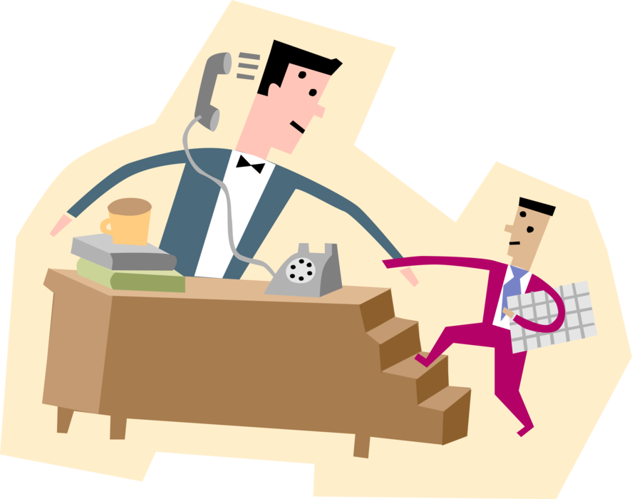 Vector Illustration of Office Workers Scramble with Business Activities