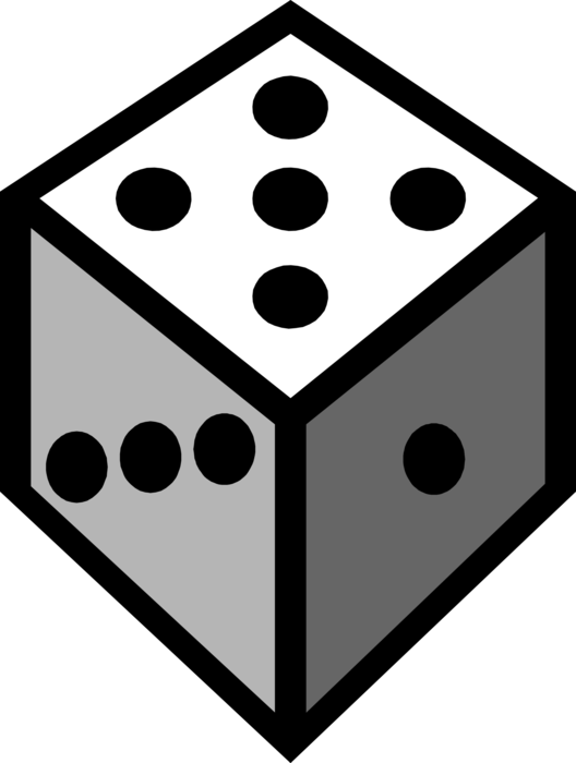 Vector Illustration of Dice used in Pairs in Casino Games of Chance or Gambling