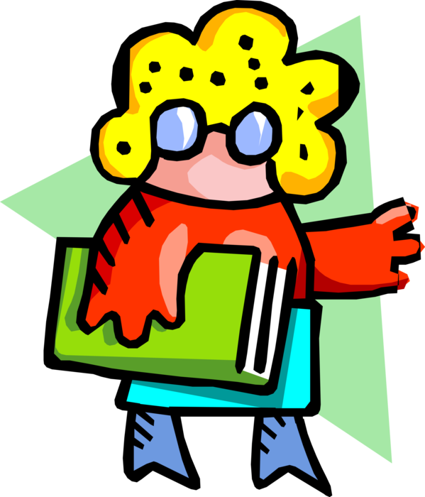 Vector Illustration of Schoolgirl Female Student at Primary School