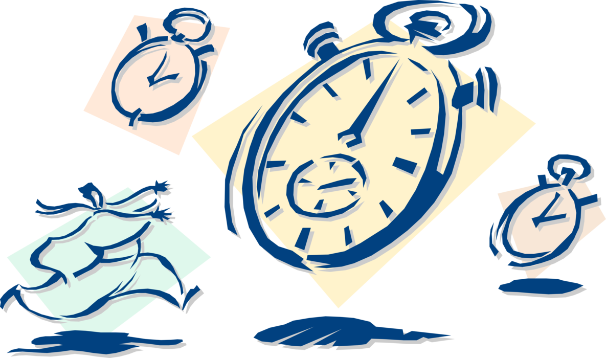 Vector Illustration of Businessman Controlled By Time Schedules