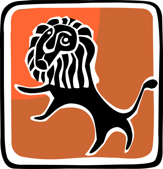 Vector Illustration of African Male Lion King of the Jungle