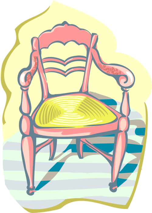 Vector Illustration of Home Furnishings Chair Furniture