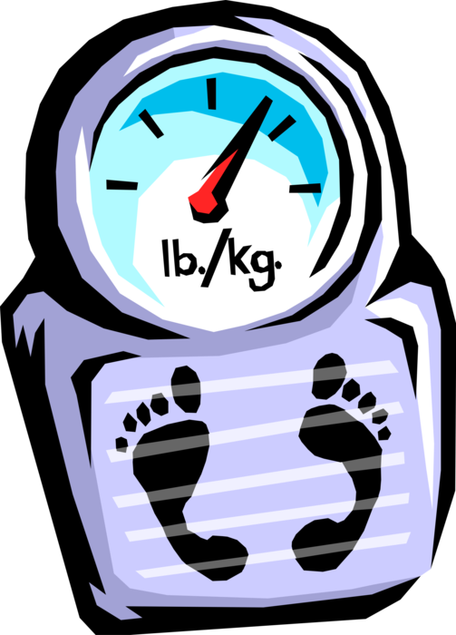 Vector Illustration of Bathroom Weigh Scale Force-Measuring Device for Weight Measurement