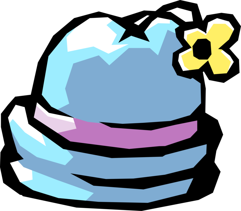 Vector Illustration of Hat with Flowers