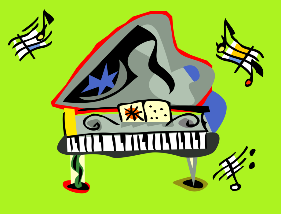 Vector Illustration of Grand Piano Keyboard Musical Instrument