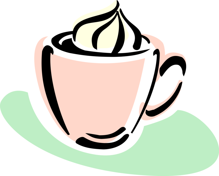 Vector Illustration of Cup of Mocha Coffee with Cream