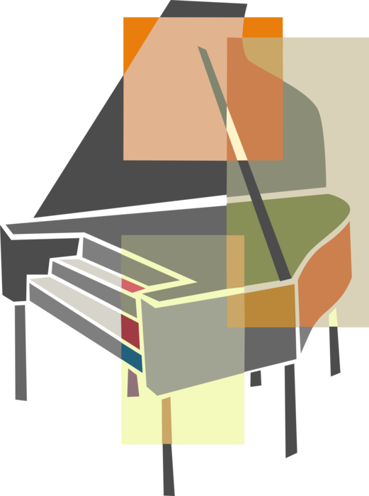 Vector Illustration of Grand Piano Keyboard Musical Instrument