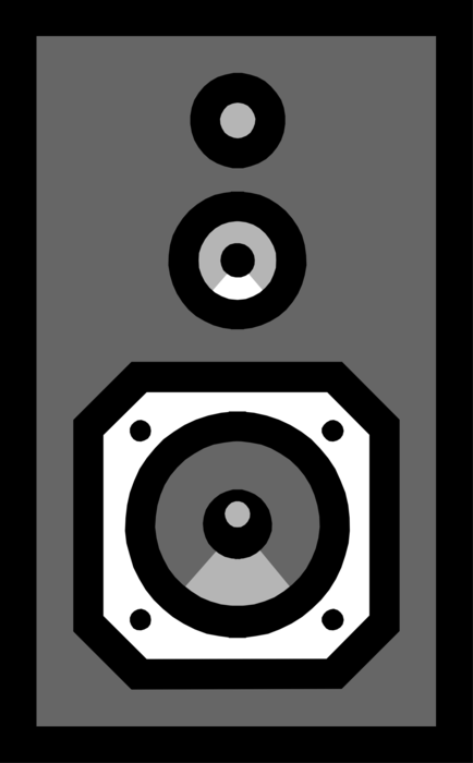 Vector Illustration of Home Audio Entertainment Stereo Music Loudspeaker Speakers