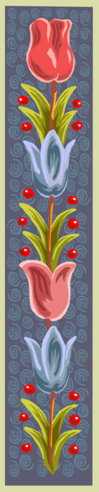 Vector Illustration of Garden Bulbous Tulip Plant Flowers Banner