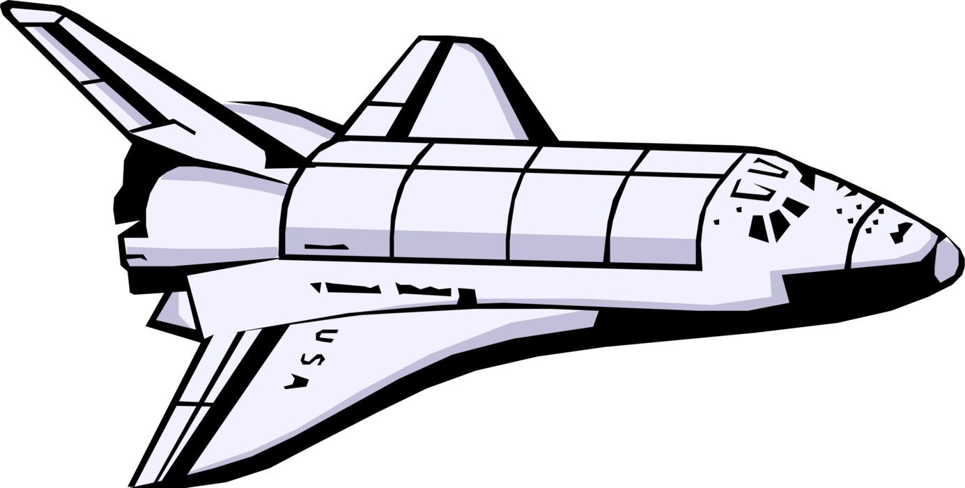 Vector Illustration of United States NASA Space Shuttle Reusable Low Earth Orbital Spacecraft 