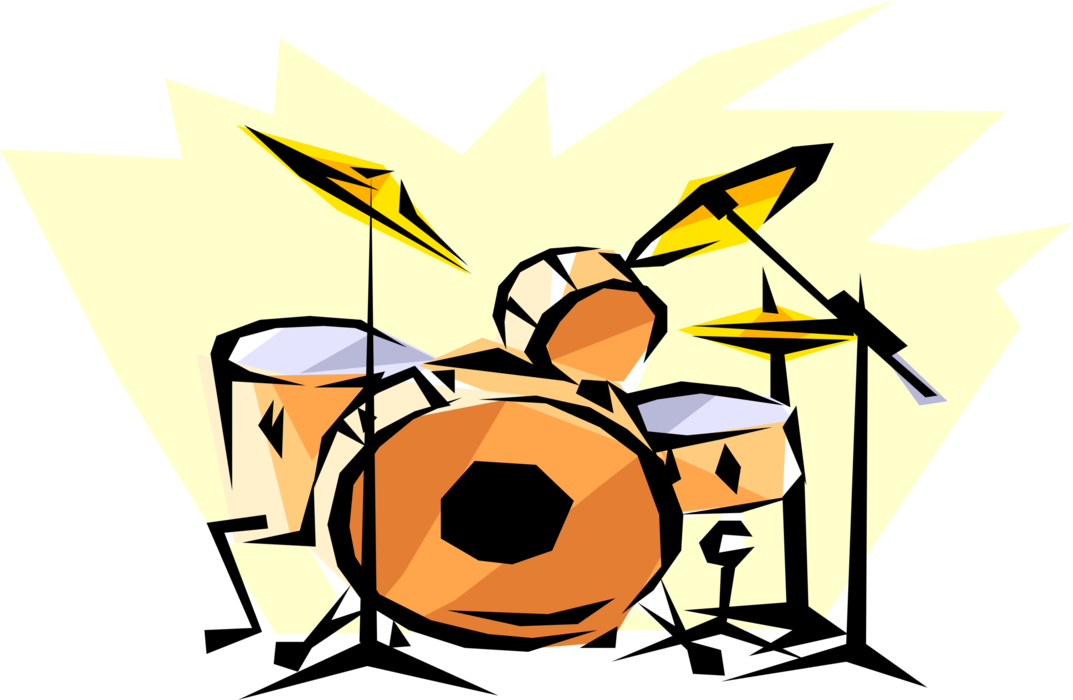 Vector Illustration of Drum Set or Drum Kit Percussion Instrument